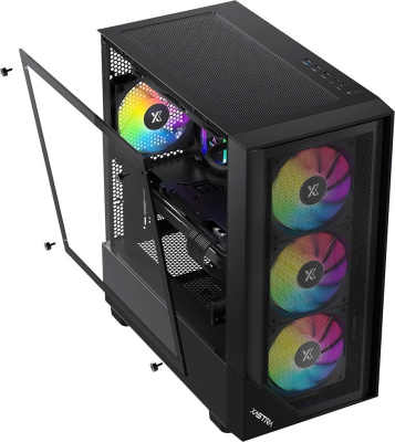 Корпус XASTRA A401M 4FRGB (черный) 