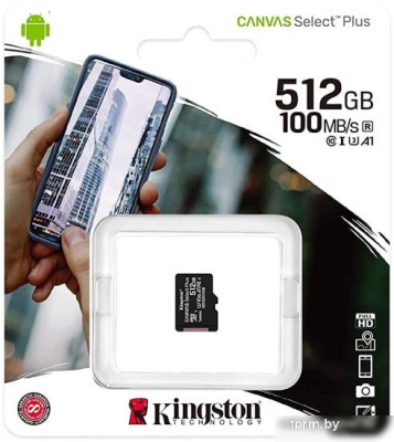 Карта памяти Kingston Canvas Select Plus microSDXC 512GB 