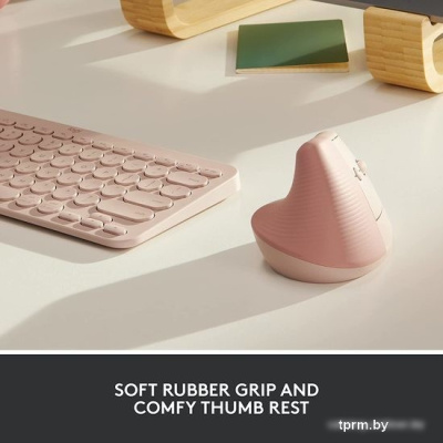 Вертикальная мышь Logitech Lift (розовый) 