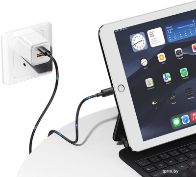 Кабель Usams SJ712 USB Type-C - Lightning (1 м, черный) 