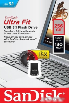 USB Flash SanDisk Ultra Fit USB 3.1 256GB (черный) 