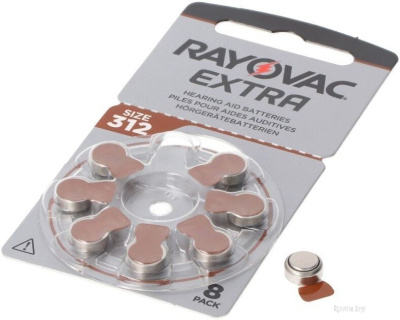 Батарейка Rayovac Extra 312 8 шт 