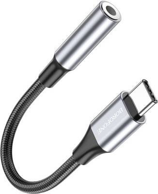 Адаптер Borofone BV16 USB Type-C - Jack 3.5 (метталик) 