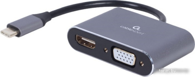 Кабель Cablexpert A-USB3C-HDMIVGA-01 USB Type-C - VGA/HDMI (0.15 м, фиолетовый) 