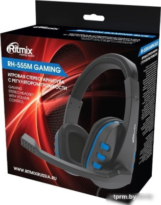 Наушники Ritmix RH-555M (черный/синий) 