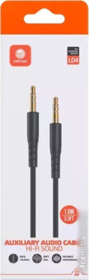 Кабель Vipfan L04 3.5 мм - 3.5 мм (1 м, черный) 