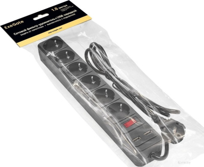Сетевой фильтр ExeGate SP-6-USB-1.8B 