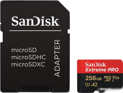 Карта памяти SanDisk Extreme PRO microSDXC SDSQXCD-256G-GN6MA 256GB (с адаптером) 