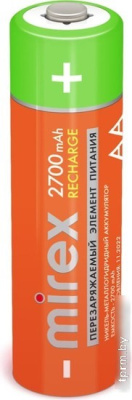 Аккумулятор Mirex AA 2700mAh 1 шт 23702-HR6-27-E4 