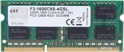 Оперативная память G.Skill 4GB DDR3 SODIMM PC3-12800 F3-1600C9S-4GSL 