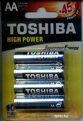 Батарейки Toshiba Alkaline LR6 4BP 