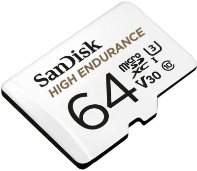 Карта памяти SanDisk High Endurance microSDXC SDSQQNR-064G-GN6IA 64GB (с адаптером) 