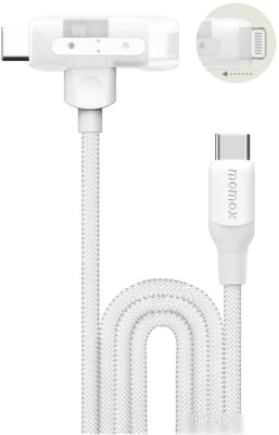 Кабель Momax DL56W 1-Link Flow Duo USB Type-C - Lightning/USB Type-C (1.5 м, белый) 