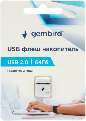 USB Flash Gembird GFL-2.0-64mini 64Gb (белый) 