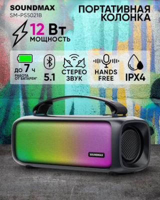 Беспроводная колонка Soundmax SM-PS5021B (черный)