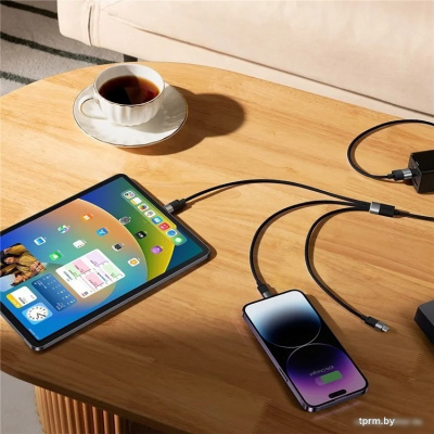 Baseus StarSpeed 1-for-3 Fast Charging Data Cable (1.2 м, черный) 