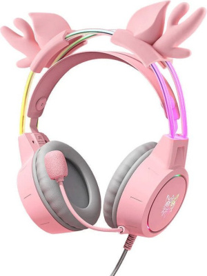 Наушники Onikuma X15 Pro Deer Ears (розовый) 