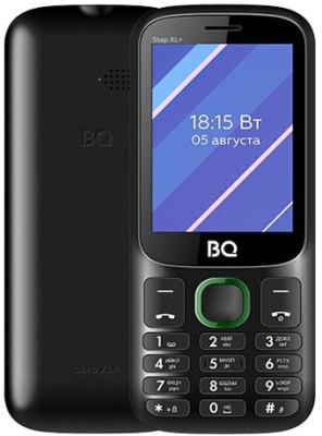 Кнопочный телефон BQ BQ-2820 Step XL+ (черный/зеленый)