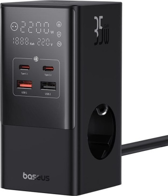 Сетевое зарядное Baseus PowerCombo Tower PowerStrip 3AC2+U2+С 35W CCGAN35-S3ACE 