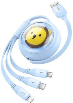 Кабель Baseus CB000063 USB Type-A - Lightning/USB Type-C/microUSB (1.1 м, синий) 