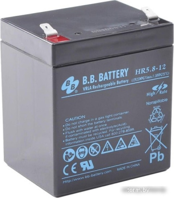 Аккумулятор для ИБП B.B. Battery HR5.8-12 (12В/5.3 А·ч) 