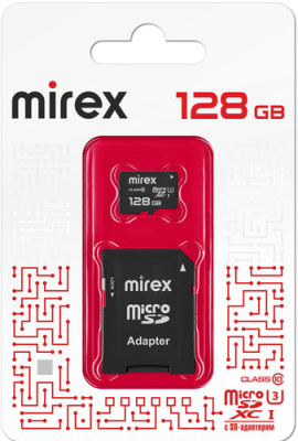 Карта памяти Mirex microSDXC 13613-AD3UH128 128GB (с адаптером) 