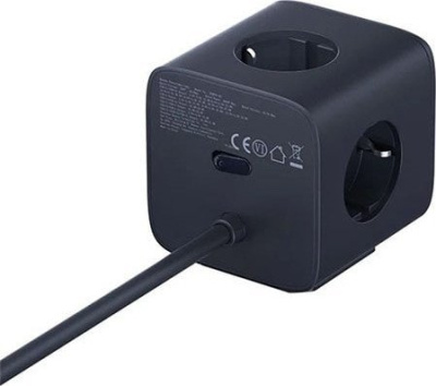 Baseus EnerFill FA11 Cube Power Strip 3AC+1U+2C 67W EU E00082100123-00 (1.5 м, черный) 