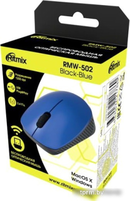 Мышь Ritmix RMW-502 (синий/черный) 