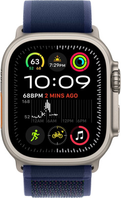 Умные часы Apple Watch Ultra 2 LTE 49 мм (титановый корпус, титановый/синий, нейлоновый ремешок M/L) 