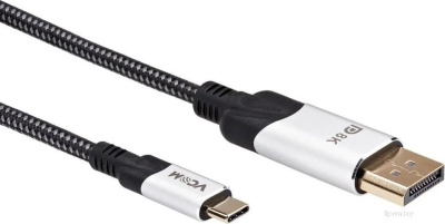 Кабель VCOM CU422MCV-1.8M USB Type-C - DisplayPort (1.8 м, черный/серый) 