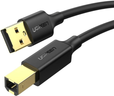 Кабель Ugreen US135 USB Type-A - USB Type-B (1 м, черный) 