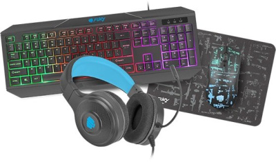 Клавиатура + мышь с ковриком + наушники Fury Thunderstreak 3.0 