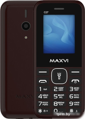 Кнопочный телефон Maxvi C27 (коричневый) 
