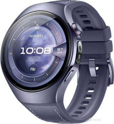 Умные часы Huawei Watch 5 46 мм (фиолетовый, с фиолетовым силиконовым ремешком, международная версия) 