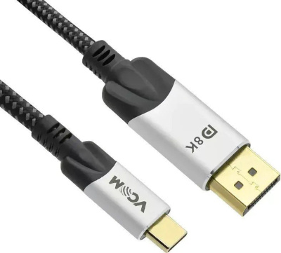 Кабель VCOM CU422MCV-1.8M USB Type-C - DisplayPort (1.8 м, черный/серый) 