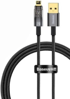 Кабель Baseus Explorer USB Type-A - Lightning (2 м, черный) 