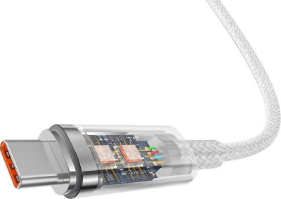 Кабель Baseus Explorer Series Fast Charging Cable with Smart Temperature Control 100W USB Type-A - USB Type-C (2 м, белый) 