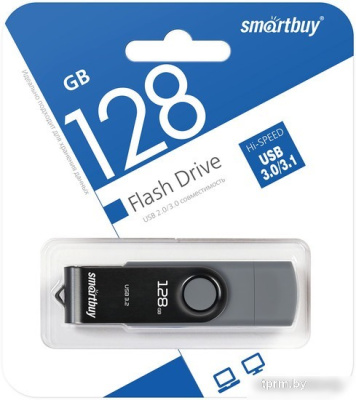 USB Flash SmartBuy Twist Dual 128GB (черный) 