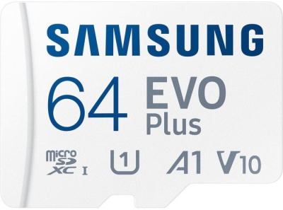 Карта памяти Samsung EVO Plus 2021 microSDXC 64GB (с адаптером) 