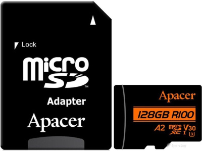 Apacer microSDXC AP128GMCSX10U8-R 128GB (с адаптером) 