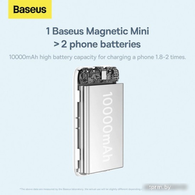 Baseus Magnetic Mini Wireless Fast Charge Power Bank 10000mAh 20W (белый) 