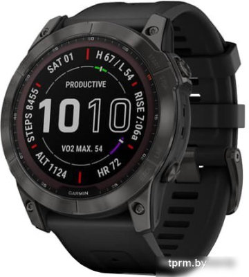 Умные часы Garmin Fenix 7X Sapphire Solar 51 мм (серый карбон/черный) 