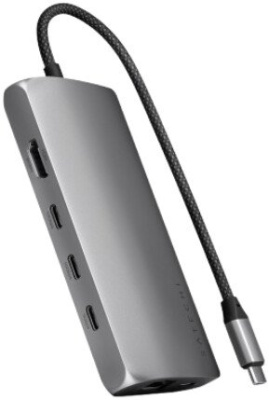 Док-станция Satechi USB-C Multiport Adapter 8K With Ethernet V3 ST-P8KEM (серый)