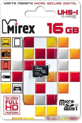 Карта памяти Mirex 13612-MCSUHS16 microSDHC 16GB 