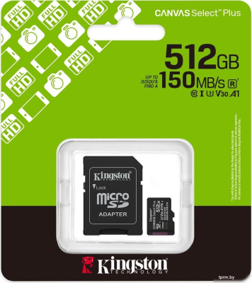 Kingston Canvas Select Plus microSDXC 512GB SDCS3/512GB (с адаптером) 