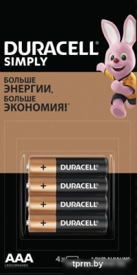 DURACELL Simply AAA LR03 4 шт. 