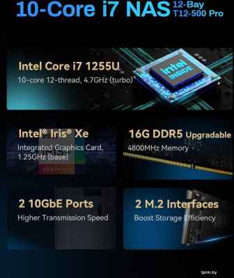 Сетевой накопитель TerraMaster T12-500 Pro 