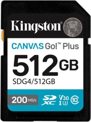 Карта памяти Kingston Canvas Go! Plus SDXC 512GB SDG4/512GB