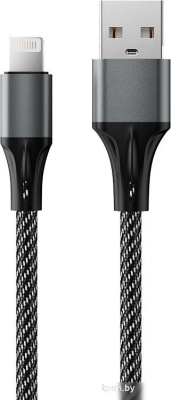 Кабель AccesStyle AL24-F100M USB Type-A - Lightning (1 м, черный/серый) 