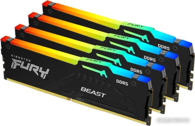 Оперативная память Kingston FURY Beast RGB 4x32ГБ DDR5 5600 МГц KF556C40BBAK4-128 